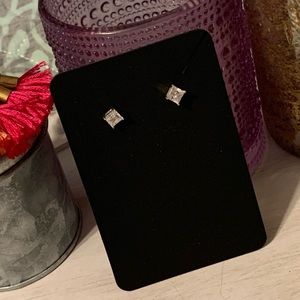 Sterling Silver Earrings with White Stones